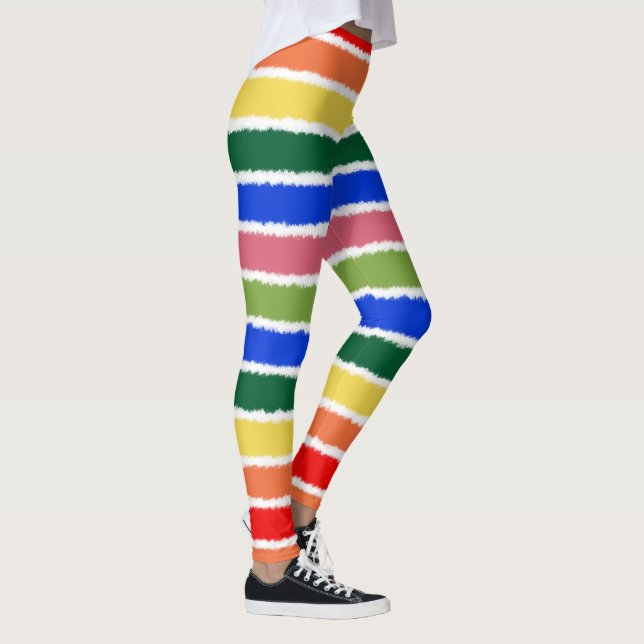 Legging Rainbow Watercolor Stripes Colorida (Direita)