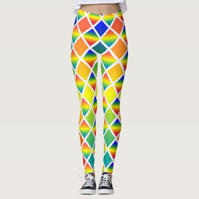 Legging Rainbows escuros e leves (com verificação de diama (Frente)