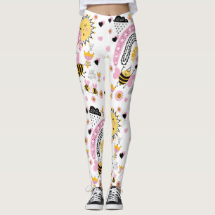Legging Rainhas Bees Bonitas BFF, Menina, Presentes Rosa