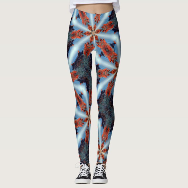 Legging raios estelares cósmicos azul-castanho (Frente)