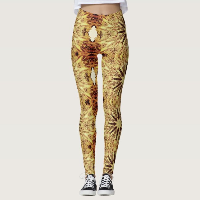 Legging Raios solares legguras amarelas geométricas modern (Frente)