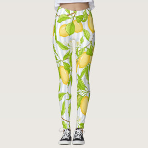 Legging Ramificação da árvore de limão: padrão sem costura