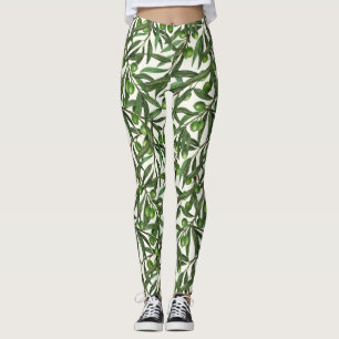 Legging Ramos de oliveira em branco