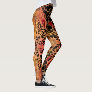 Legging Rapariga e Girafa Africanas - Amigos - Pintura