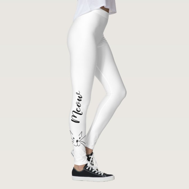 Legging Rapariga "Meow" Cat Lover é Branca Simplesmente El (Direita)