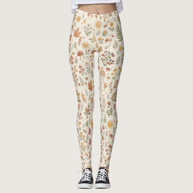 Legging Raposa Florestal Fofa Sol & Arco-íris Casual Femin (Frente)
