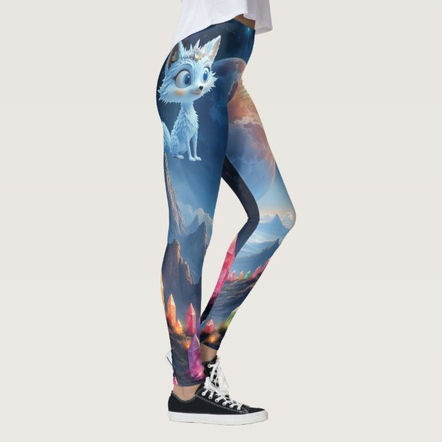 Legging Raposa Sussurro Estelar – Guardiã da Luz de Crista (Direita)