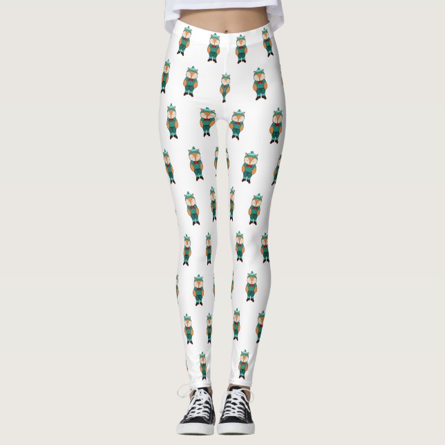 Legging Raposa verde branca (Frente)