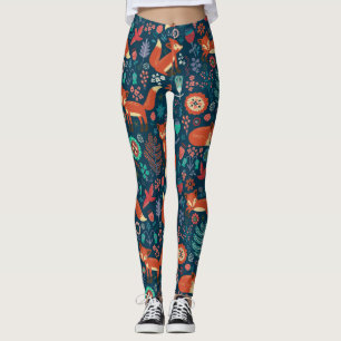 Legging Raposa Vermelha E Flores Cuta