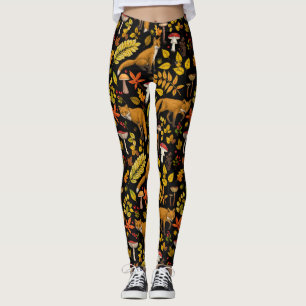 Legging Raposas de outono em preto