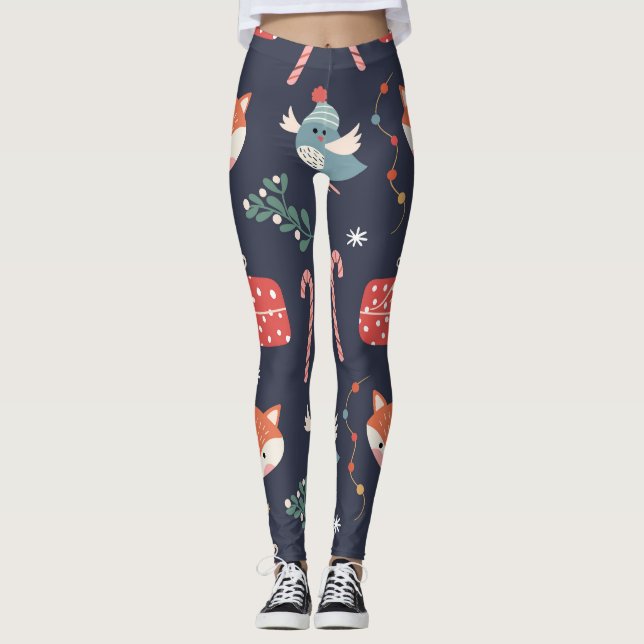 Legging Raposas e presentes: padrão perfeito para o Natal (Frente)
