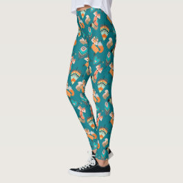 Legging Raposas tribais da cerceta