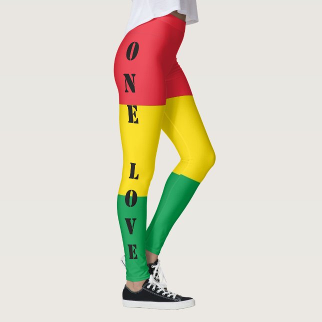 Legging Rasta colore o teste padrão vermelho amarelo verde (Direita)