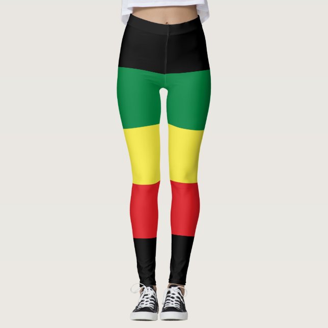Legging Rastafara Power - Rasta yoga reggae genebra de pôr (Frente)
