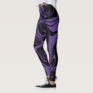 Legging Rato de mármore roxo e preto
