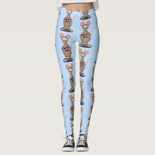 Legging Rato engraçado com ilustração de desenho animad