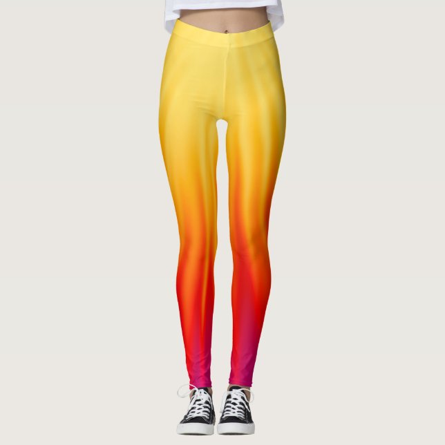 Legging Ray de laranja claro e amarelo (Frente)
