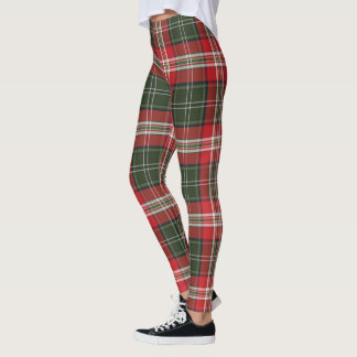 Legging Real Stewart Tartan verde e vermelho