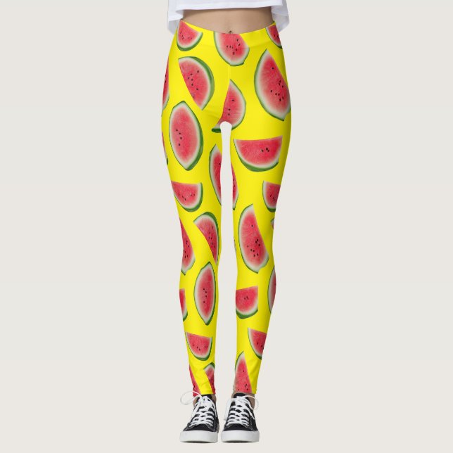 Legging Realistic Watermelon Slice Pattern Design (Frente)