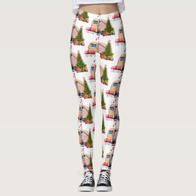 Legging reboque flamingo papai noel (Frente)