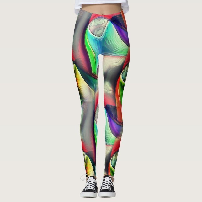 Legging Reciclagem metálico-psicodélico virtual (Frente)