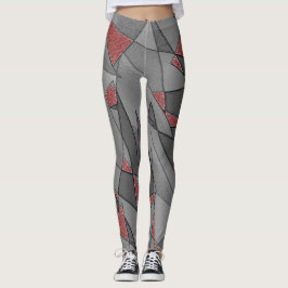 Legging recortes irregulares triangulares sobre fundo verm