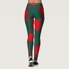 Legging Red and green Square Box Modern Simples Para ela
