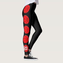 Legging Red Basball Player Custom Jersey Number Esporte