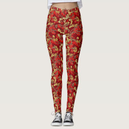 Legging Red Berry Pattern