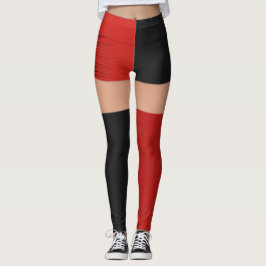 Legging Red Black Shore Knee Meias Nome Roller Derby