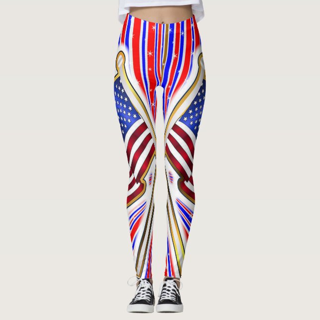 Legging Red Blue American Flag (Frente)