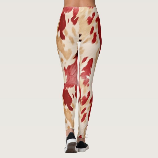 Legging Red Cream Ivory Cowhide (Verso)