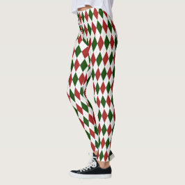 Legging Red e Green Harlequin Argyle Diamond