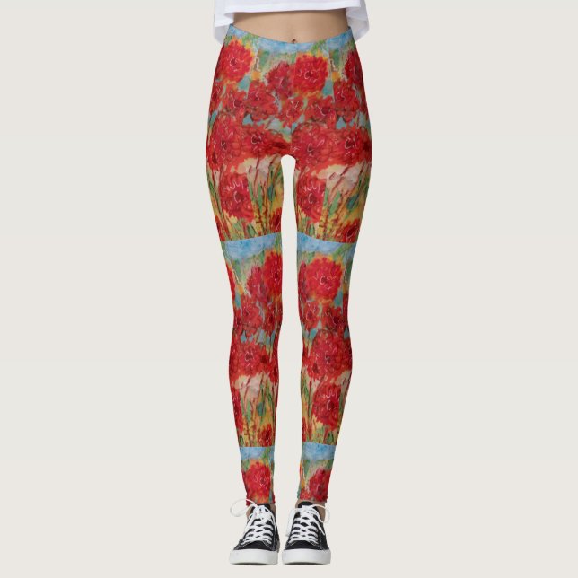 Legging Red Floral (Frente)