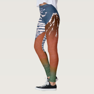 Legging Red Fuji, Aka Fujiyama Volcano Katsushika Hokusai