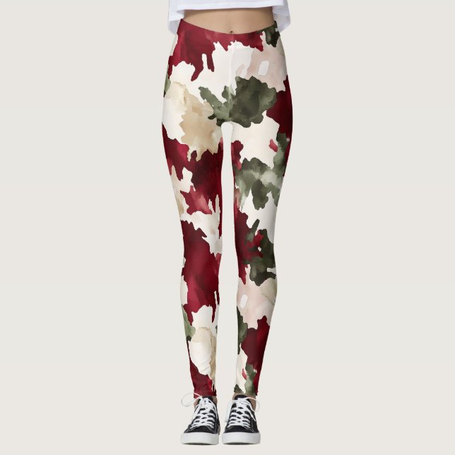 Legging Red Green Cream Camo (Frente)