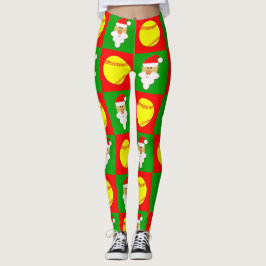 Legging Red & Green Fastpitch Softbolas e Papais noeis Nat