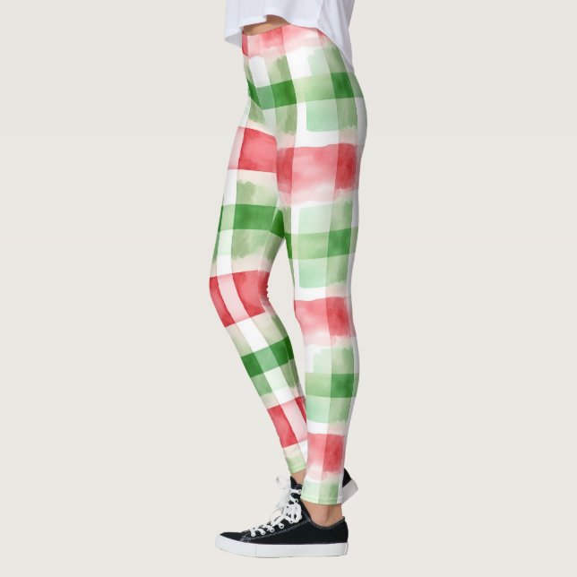Legging Red Green White Stripes (Esquerda)