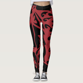 Legging Red Hot Metallic Pony Horse Stallion Steel Lineart