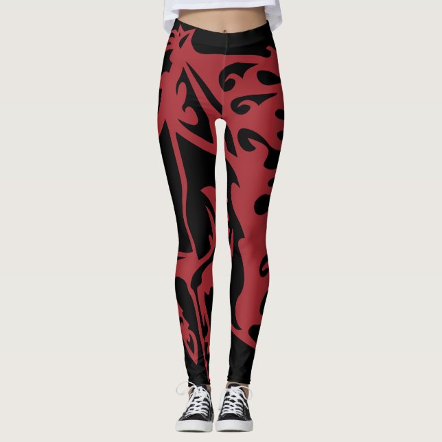 Legging Red Hot Metallic Pony Horse Stallion Steel Lineart (Frente)