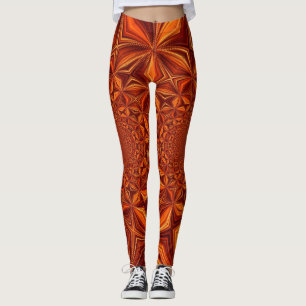Legging Red Kaleidoscope Digital Art Pattern- 28503