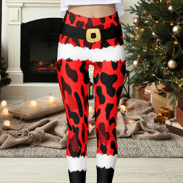 Legging Red Lepard Imprima Papai Noel Figurino Natal