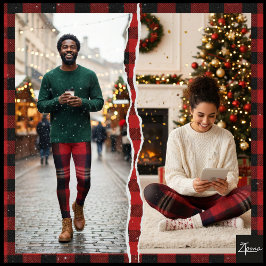 Legging Red Navy Buffalo Plaid Flannel Tartan