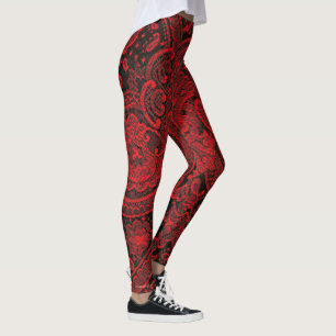 Legging Red Paisley