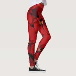 Legging Red Poinsettias