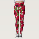 Legging Red Poppy jardim 2<br><div class="desc">Padrão vetorial feito de papoilas desenhadas à mão.</div>