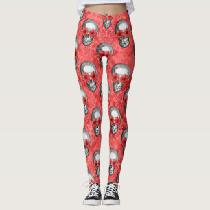 Legging Red Skulls and Sunflower Series Design 13