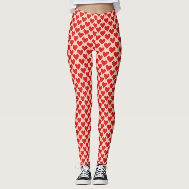Legging Red, traditional Valentine's day heart (Frente)