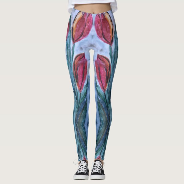 Legging Red Tulip Floral (Frente)