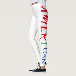 Legging Red White Blue Mulher Negra Africana América